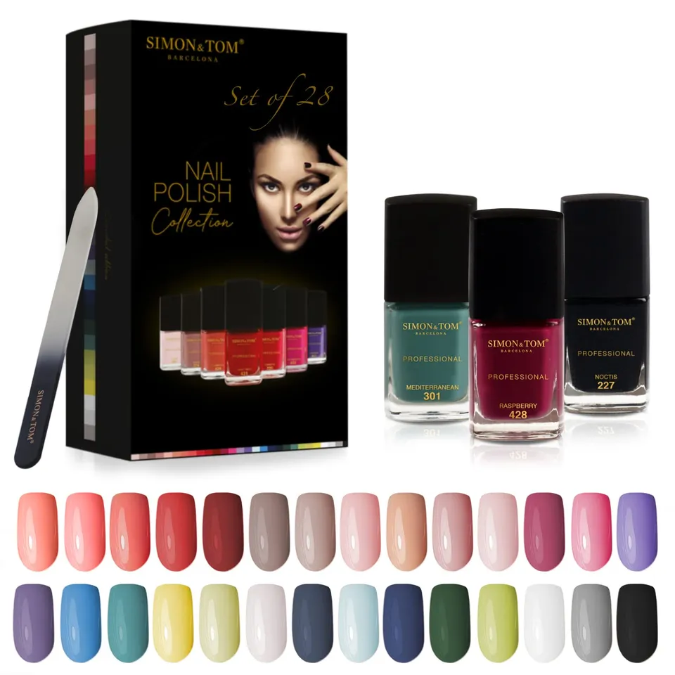 Simon & Tom Set 28 Smalti Unghie 12 ml colori assortiti