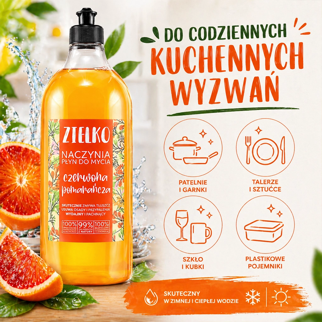 Zielko Detersivo Piatti Arancia Rossa 1 l Delicato