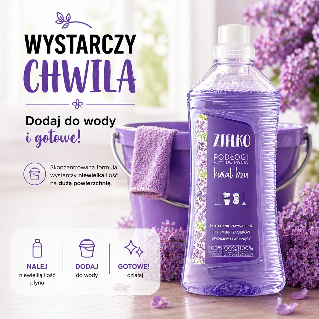 Zielko Detergente Pavimenti Lillà Senza Aloni
