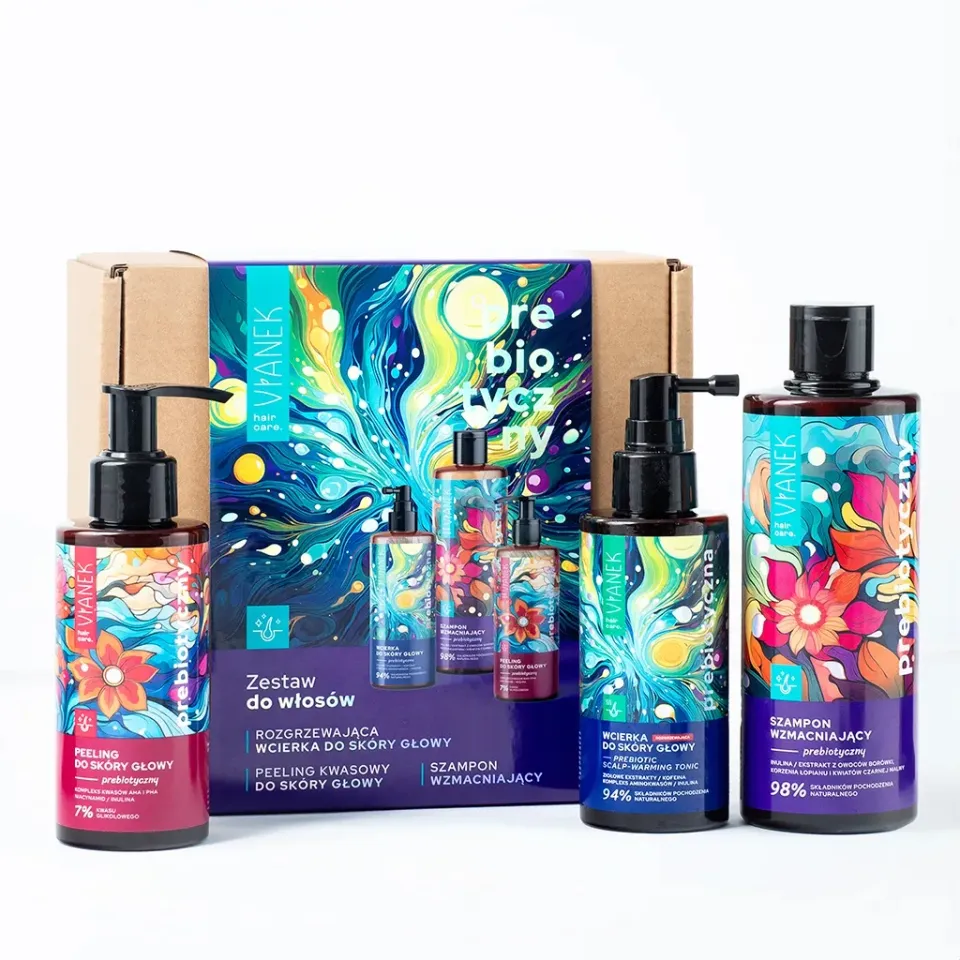 Vianek Prebiotyczny kit capelli shampoo scrub lozione 3 pezzi