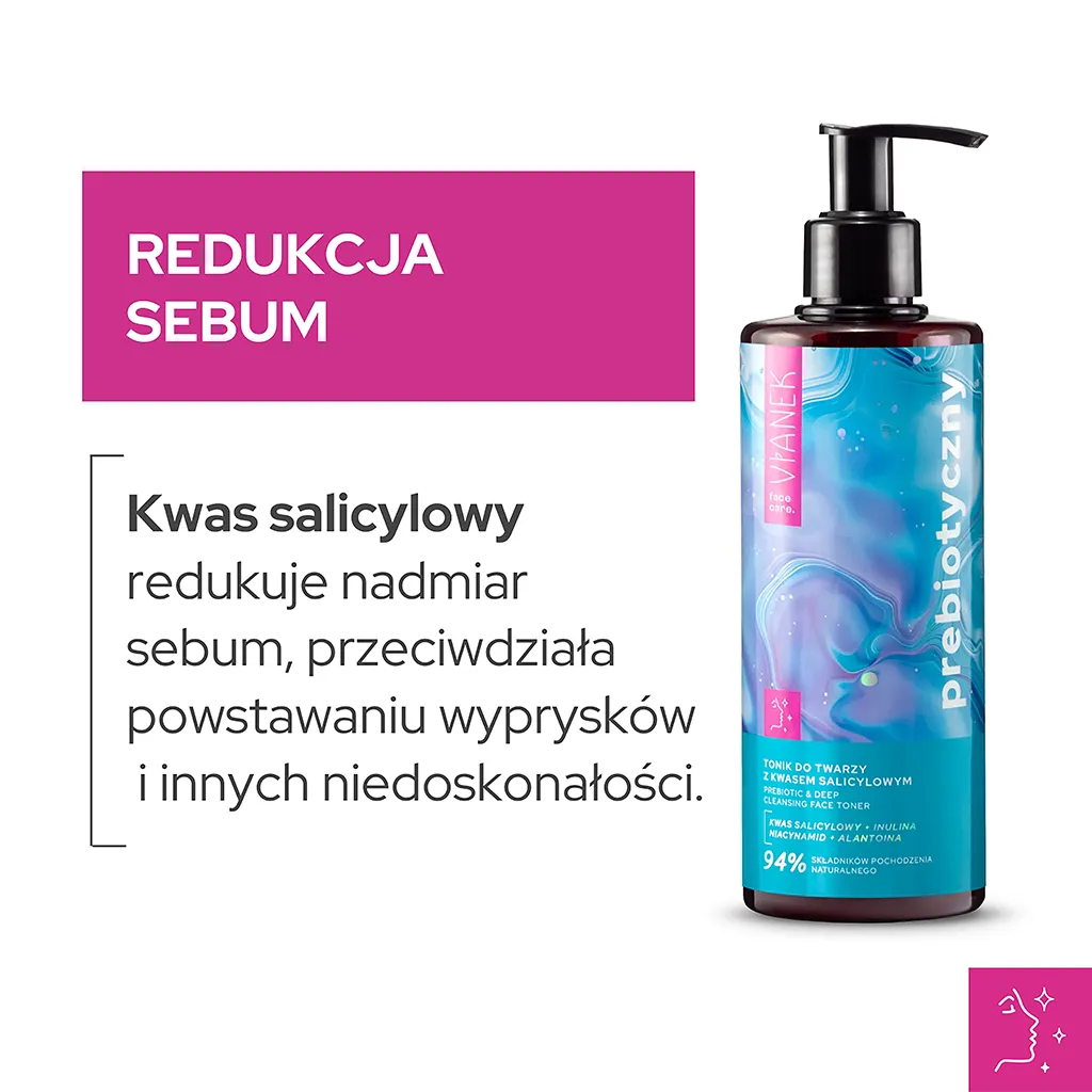 Vianek Prebiotico Tonico Viso Acido Salicilico Opacizzante