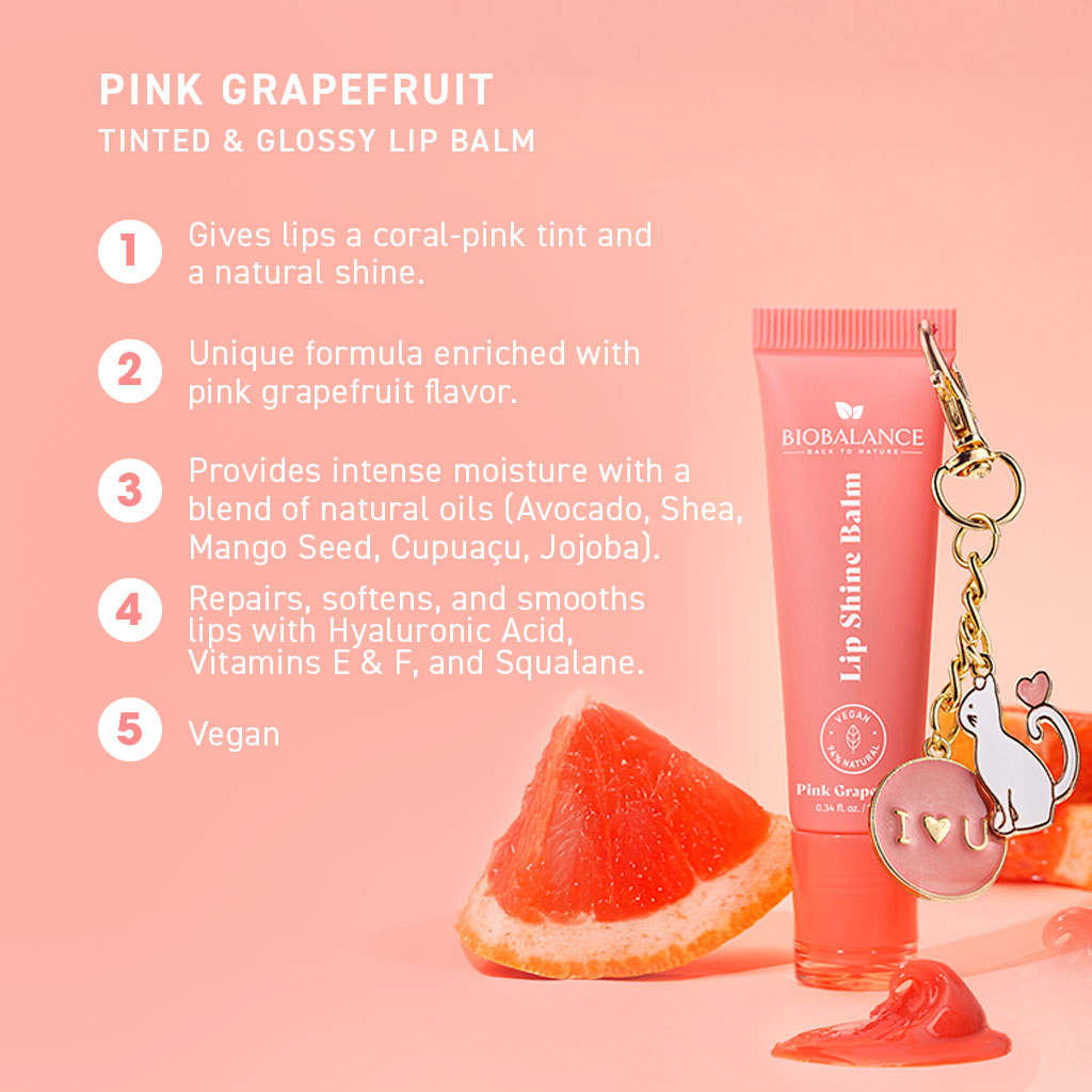 Biobalance Lip Shine Balm balsamo labbra pink grapefruit 10 ml