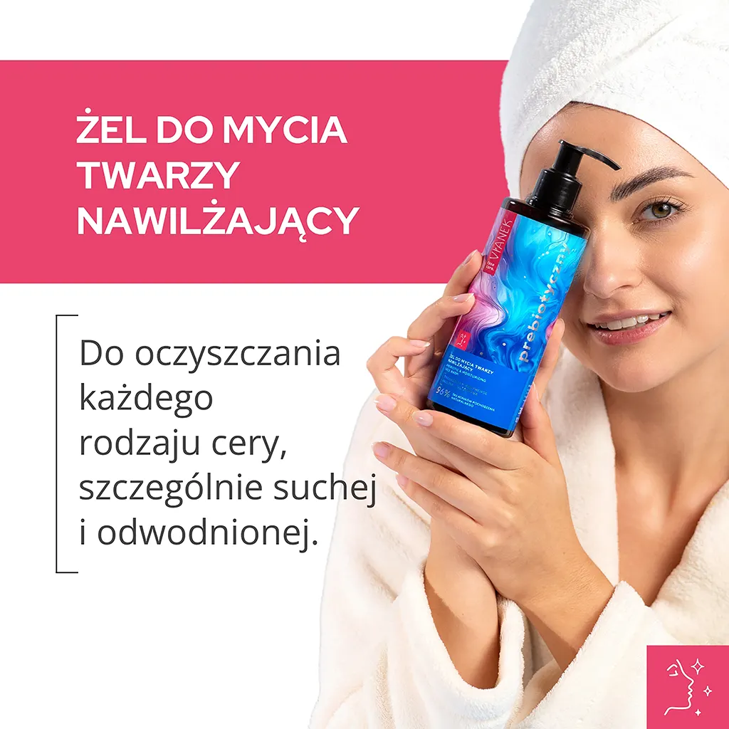 Vianek Prebiotico gel detergente viso idratante uso quotidiano