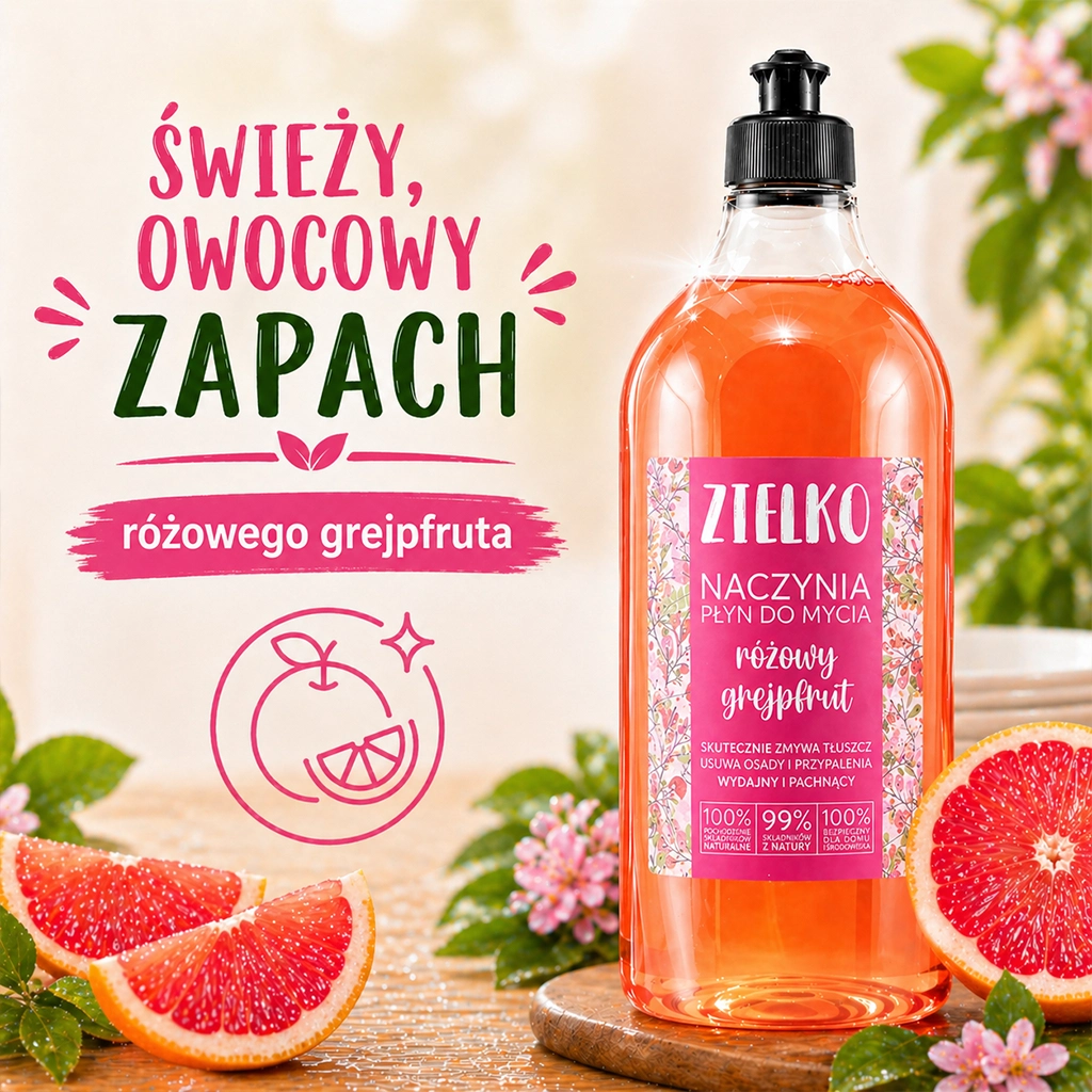 Zielko Detersivo Piatti Pompelmo Rosa 1l ecologico