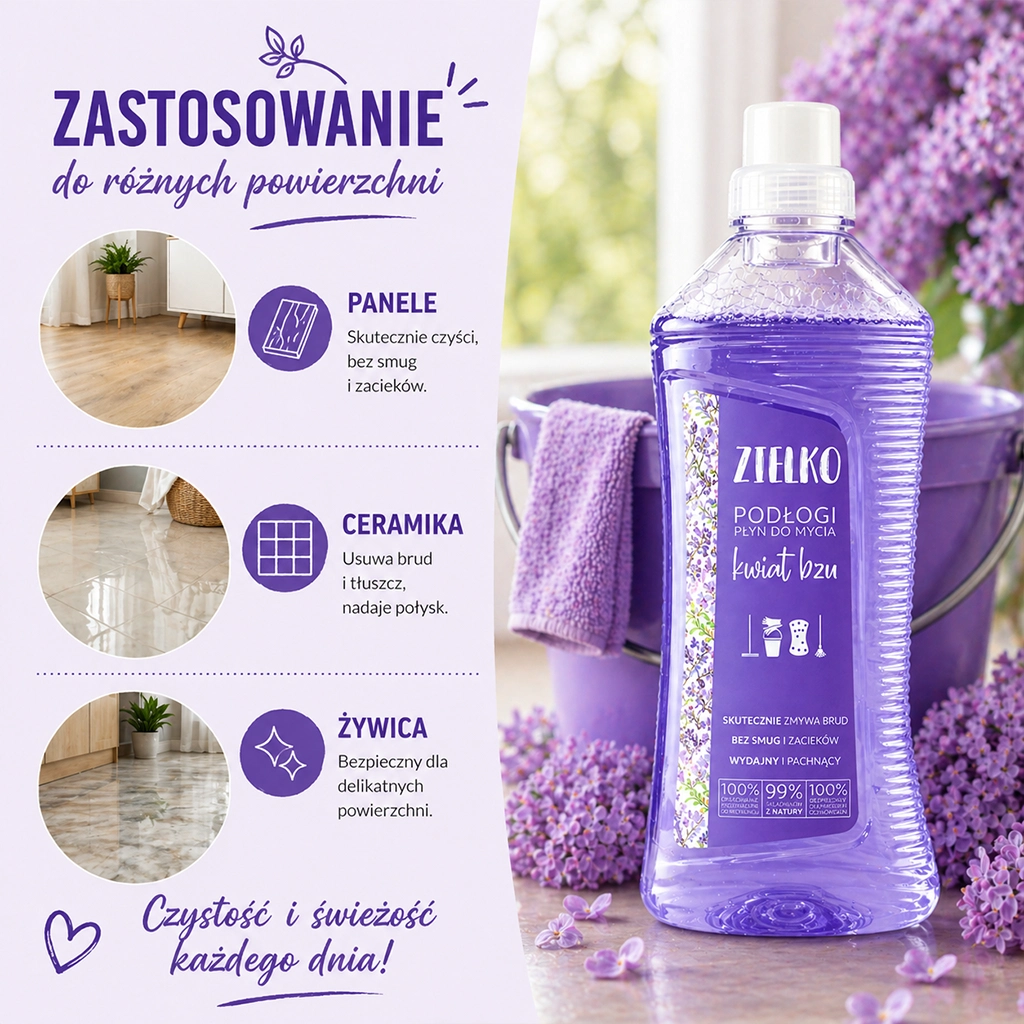 Zielko Detergente Pavimenti Lillà Senza Aloni