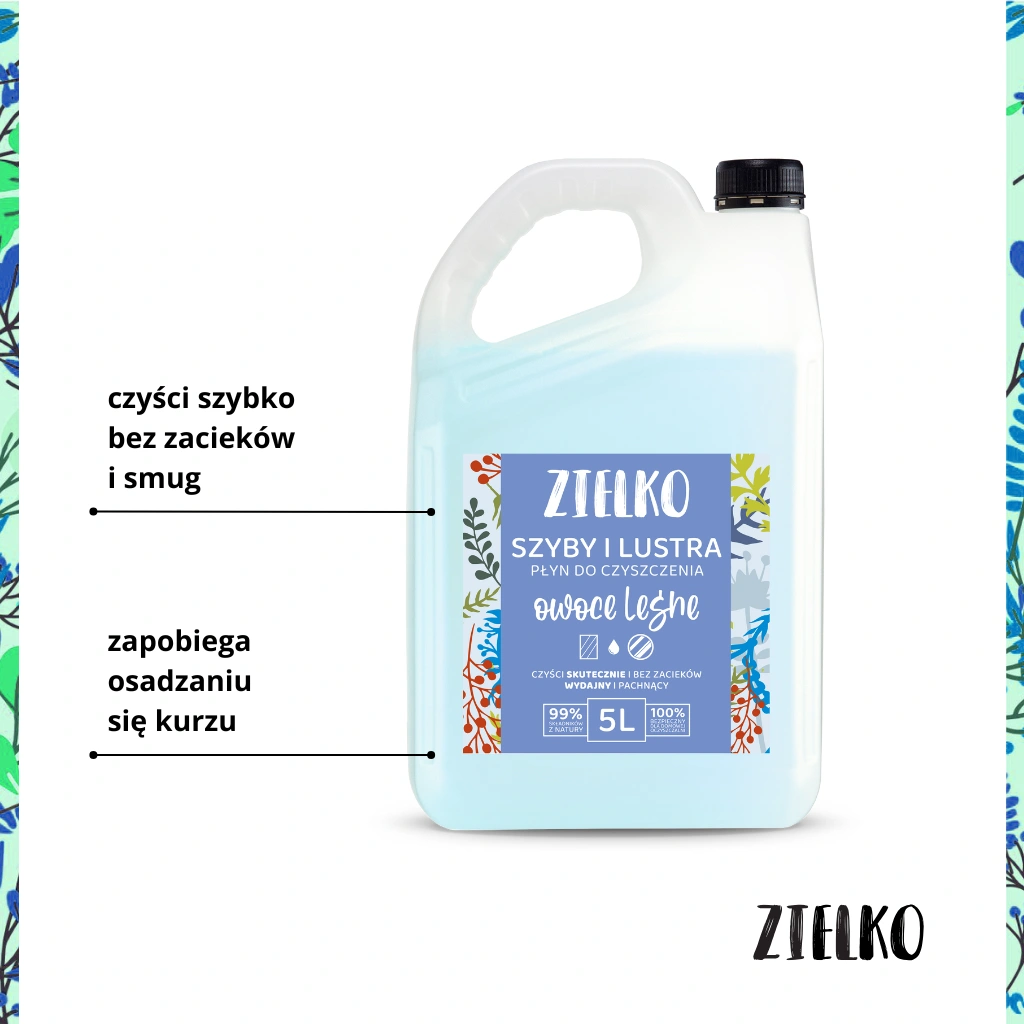 Zielko detergente vetri e specchi frutti di bosco 5l senza aloni
