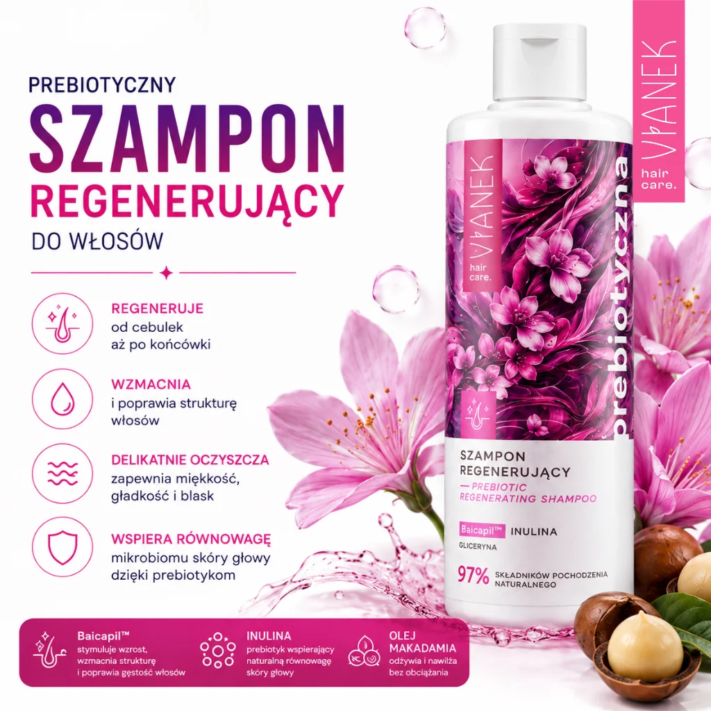 Vianek Prebiotyczny shampoo rigenerante capelli deboli prebiotico