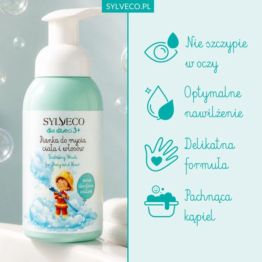 Sylveco Bambini 3+ schiuma corpo e capelli bubble gum