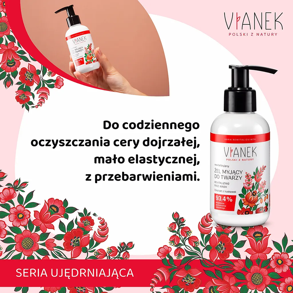 Vianek gel detergente viso rivitalizzante fragola 150 ml