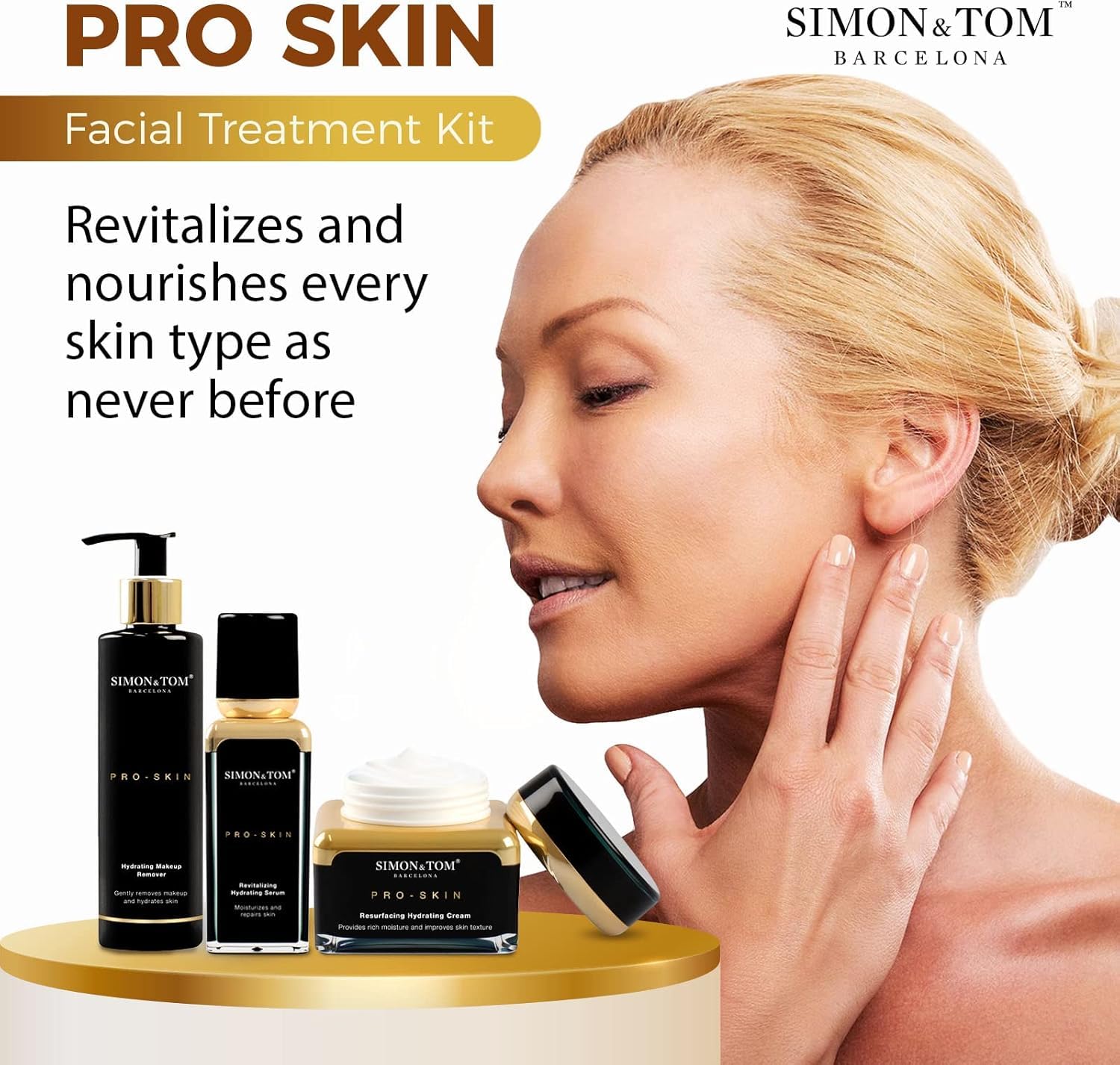Simon & Tom Pro Skin Kit Pulizia Viso 3 Pezzi Idratante