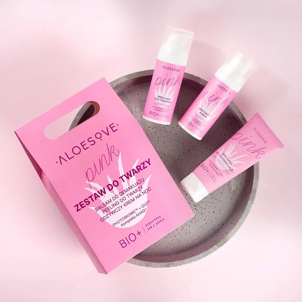 Aloesove Pink set viso notte aloe balsamo peeling crema