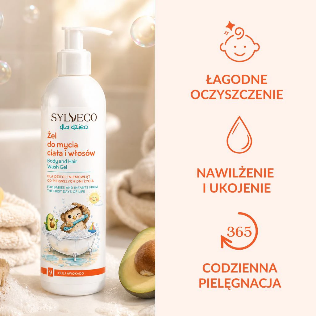 Sylveco Bambini gel corpo e capelli avocado delicato