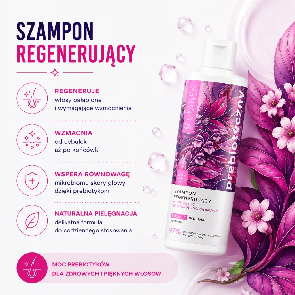 Vianek Prebiotyczny shampoo rigenerante capelli deboli prebiotico