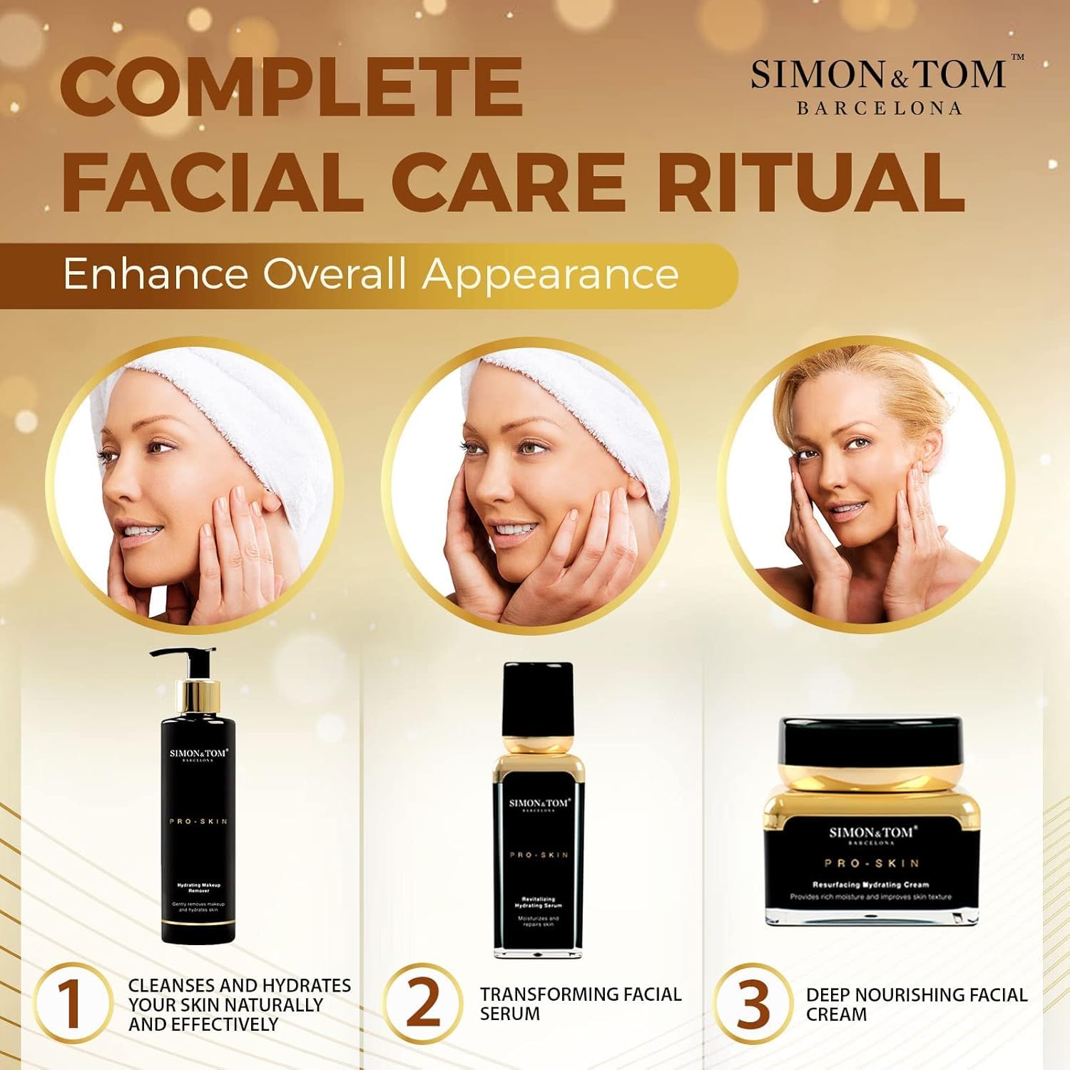 Simon & Tom Pro Skin Kit Pulizia Viso 3 Pezzi Idratante