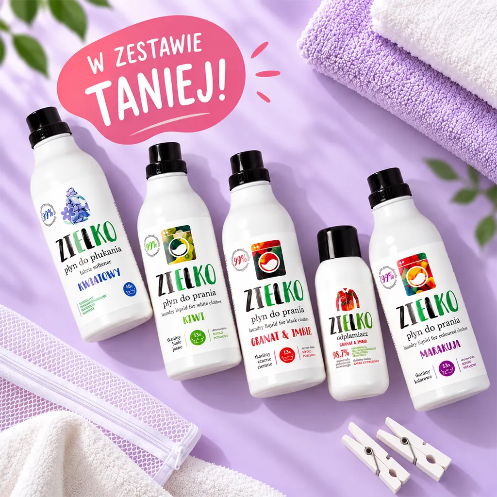 Zielko set bucato 5 pezzi bianchi neri colori fiori
