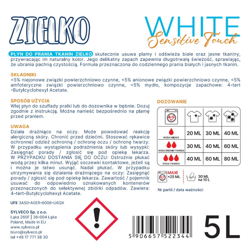 Zielko Sensitive Touch detersivo bianchi 5L delicato