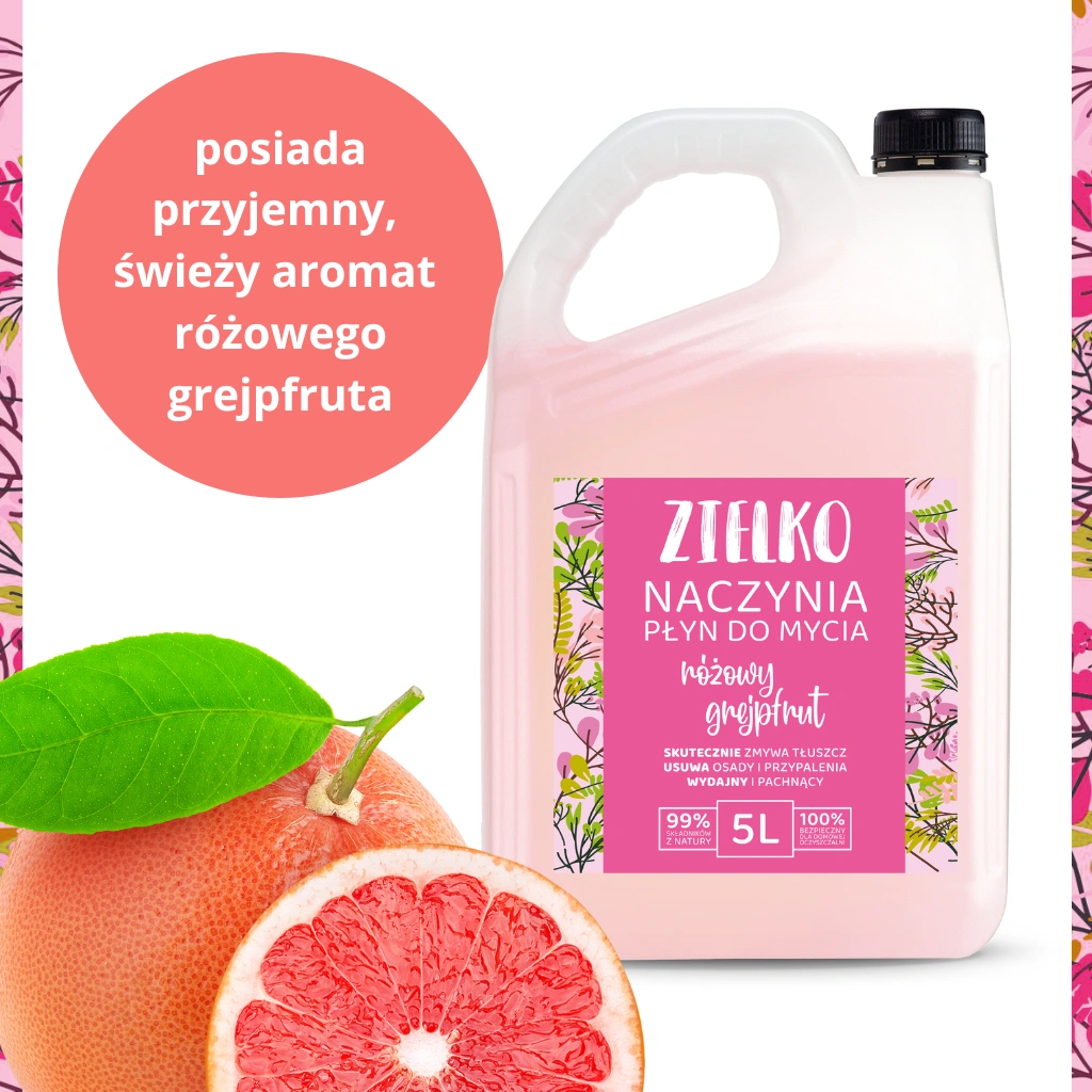 Zielko detersivo piatti pompelmo rosa 5L ecologico