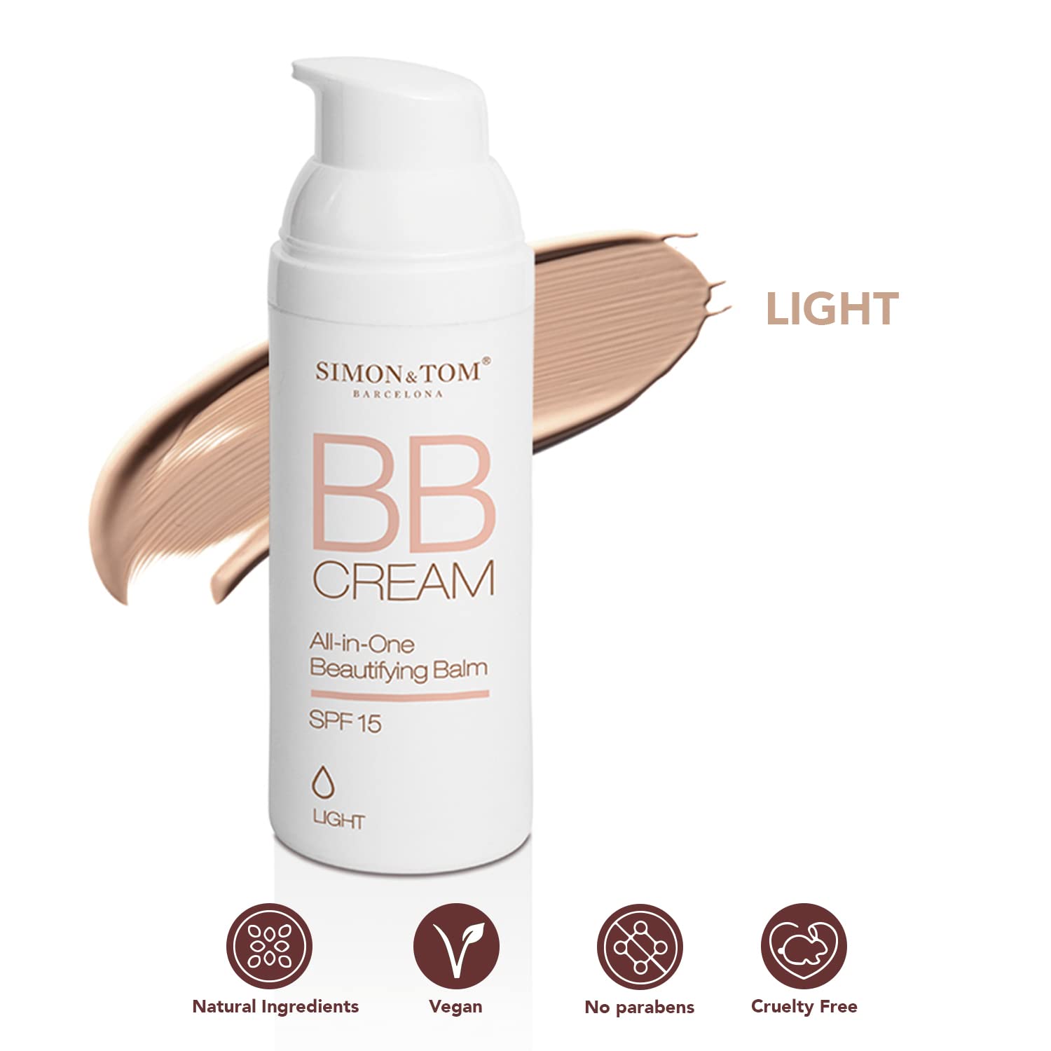Simon & Tom BB Cream Tono Chiaro SPF15 50 ml levigante