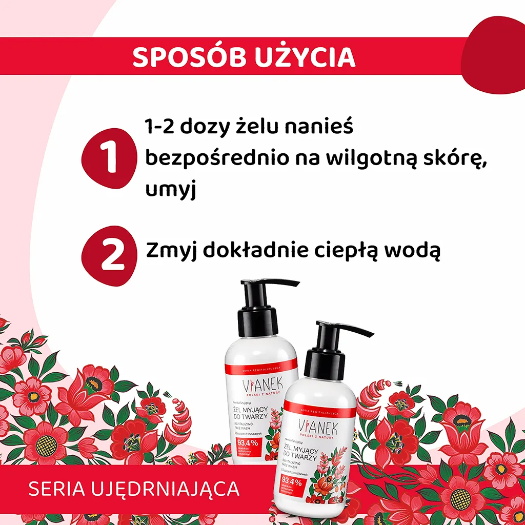 Vianek gel detergente viso rivitalizzante fragola 150 ml