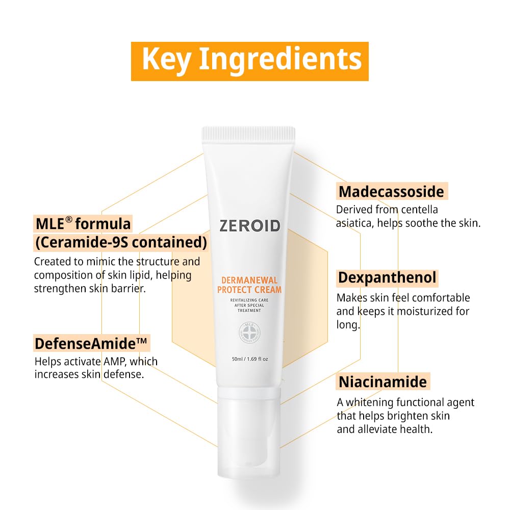 Zeroid Dermanewal Protect Crema Viso 50 ml Schiarente