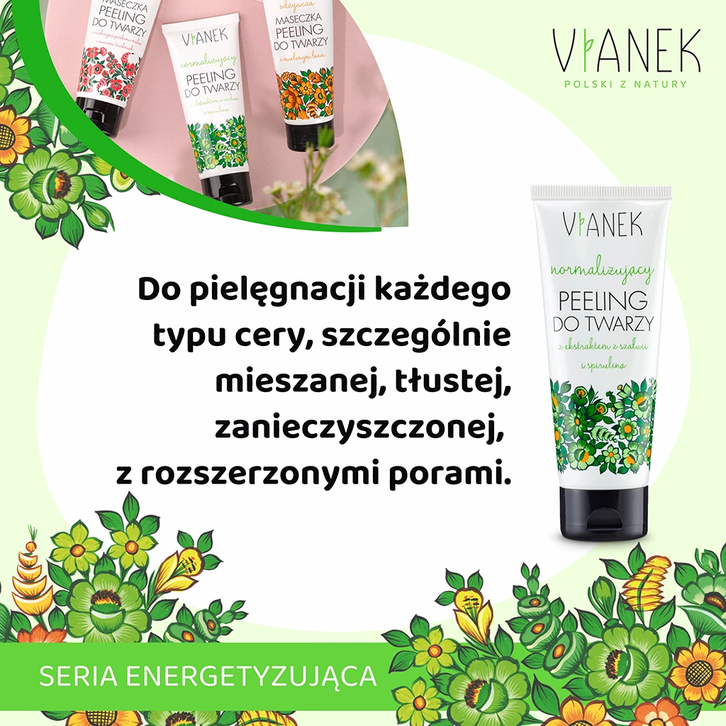 Vianek Classica Peeling Viso 90 g Normalizzante Salvia
