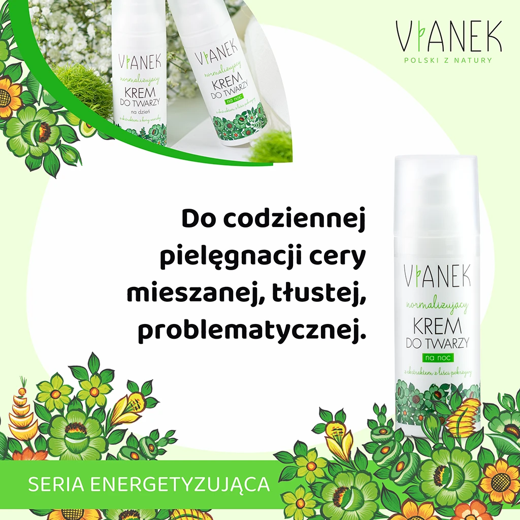 Vianek crema viso notte normalizzante 50 ml