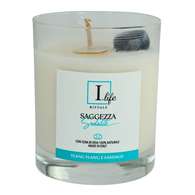 I Life Saggezza Sodalite candela vaso 170 g ylang ylang