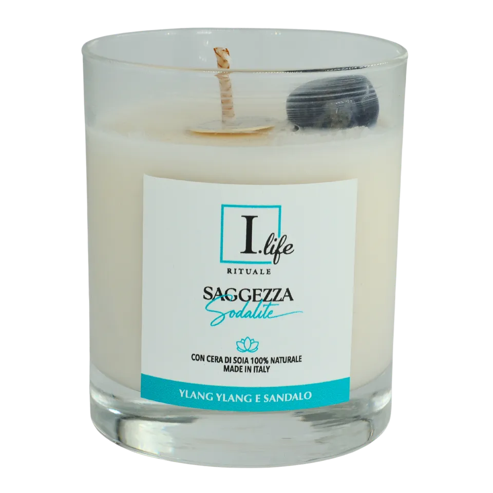 I Life Saggezza Sodalite candela vaso 170 g ylang ylang