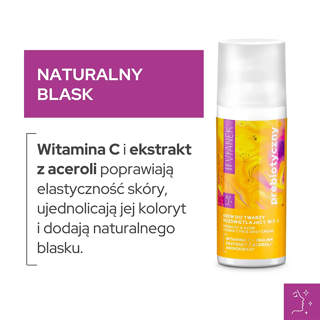Vianek Prebiotico Crema Viso Illuminante vitamina C e inulina