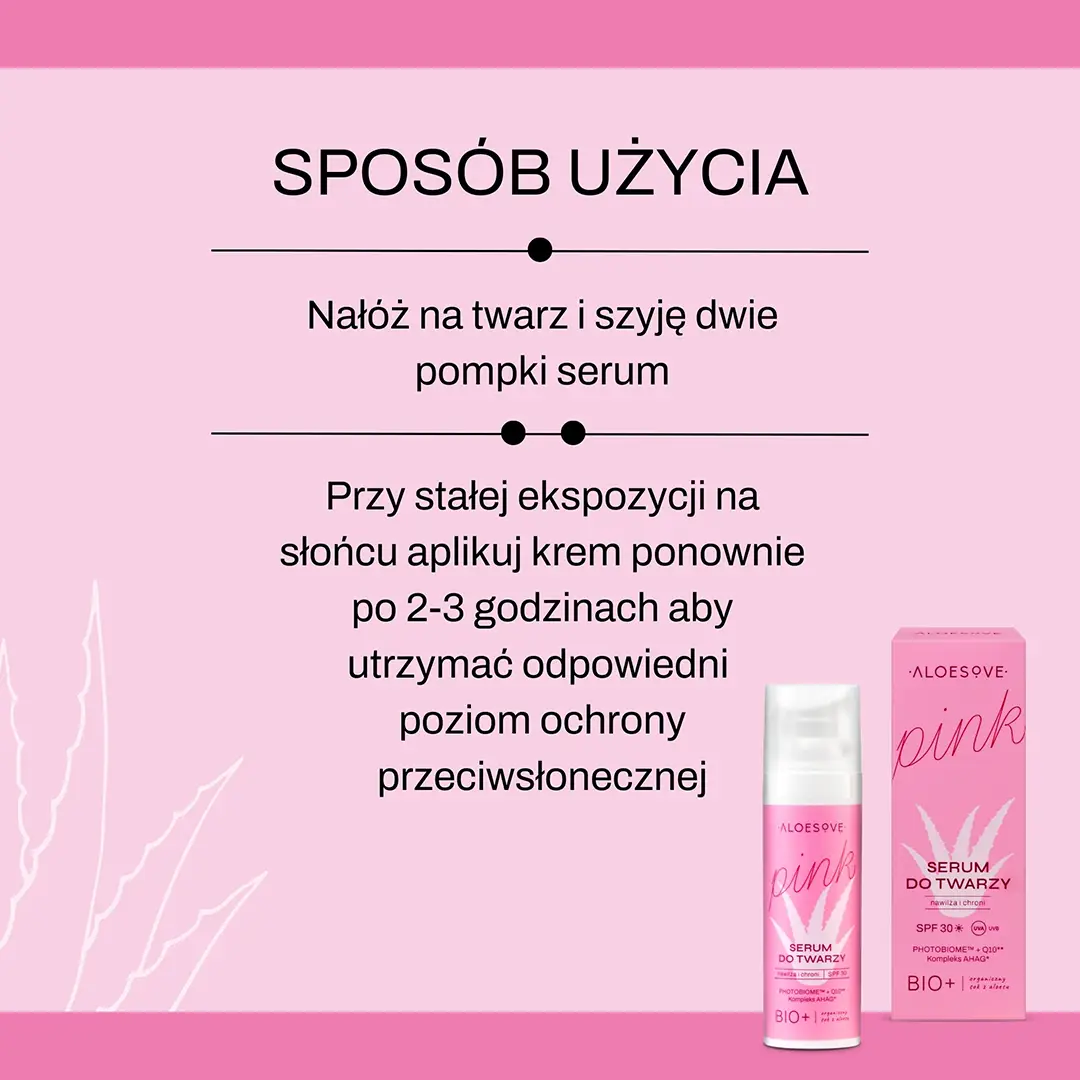 Vianek Aloesove Pink SPF30 siero viso protezione solare