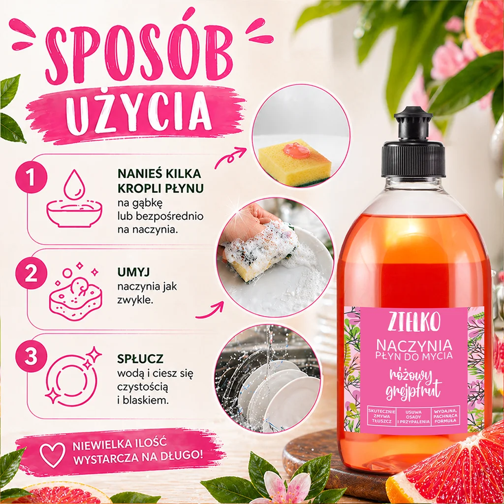Zielko Detersivo Piatti Pompelmo Rosa Sgrassante