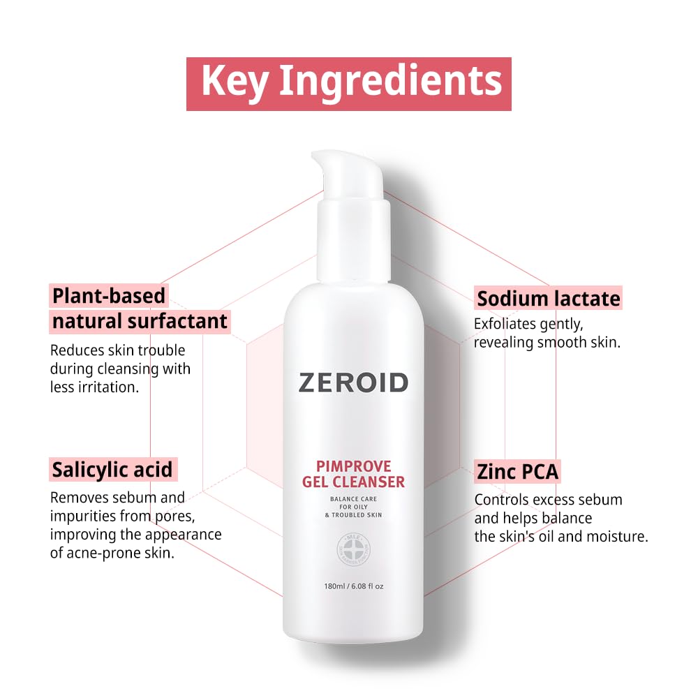 Zeroid Pimprove gel detergente viso 180 ml pelle grassa