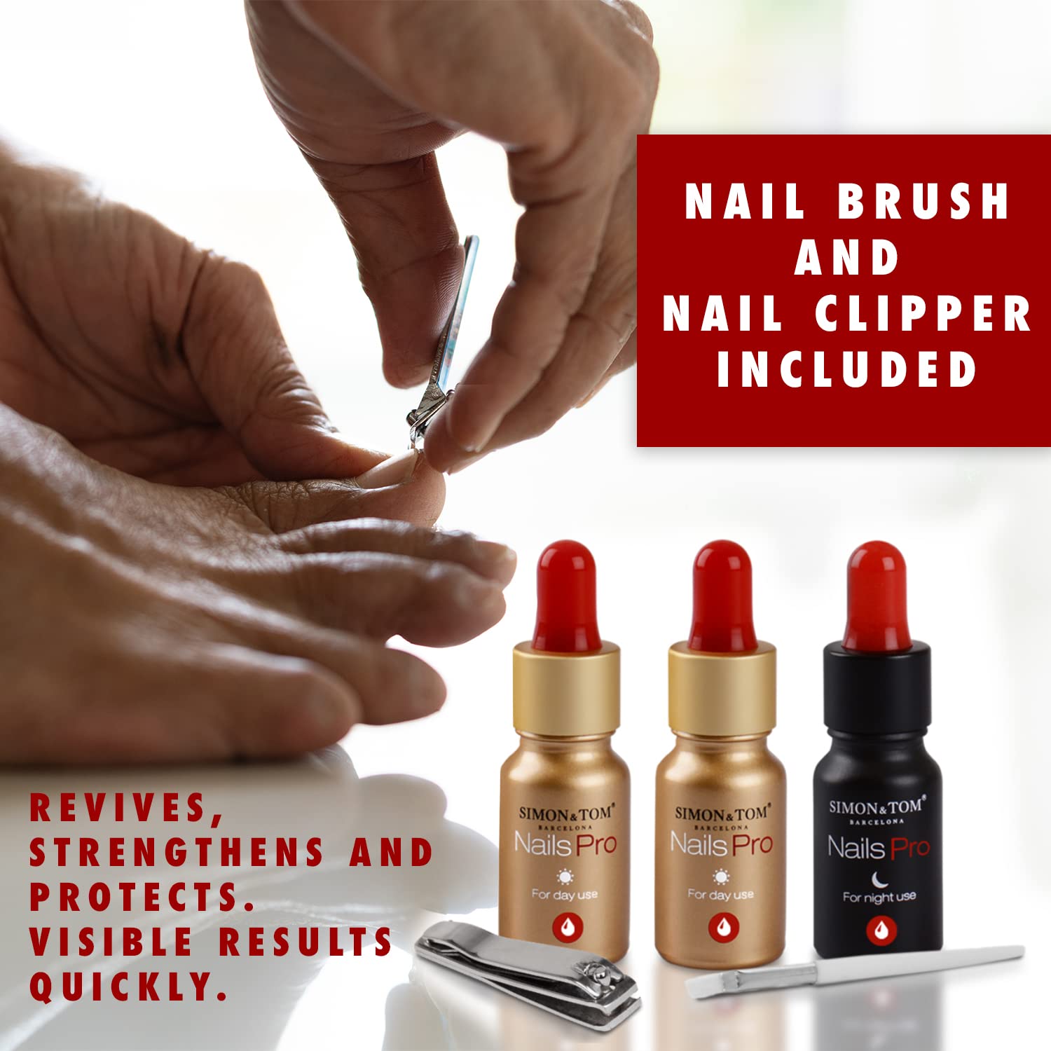 Simon & Tom Nails Pro Kit Trattamento Unghie 3x10 ml Rinforzante