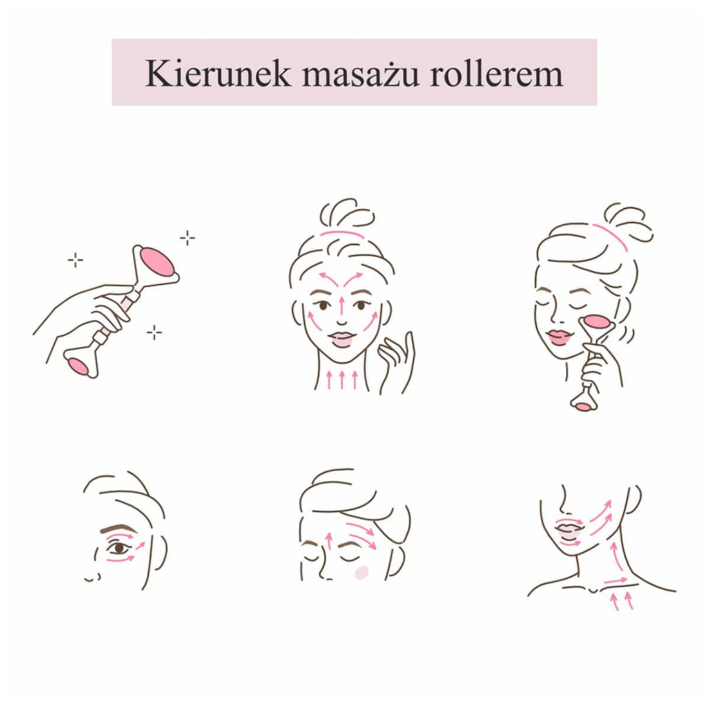 Oleiq roller viso quarzo rosa massaggiatore pietra