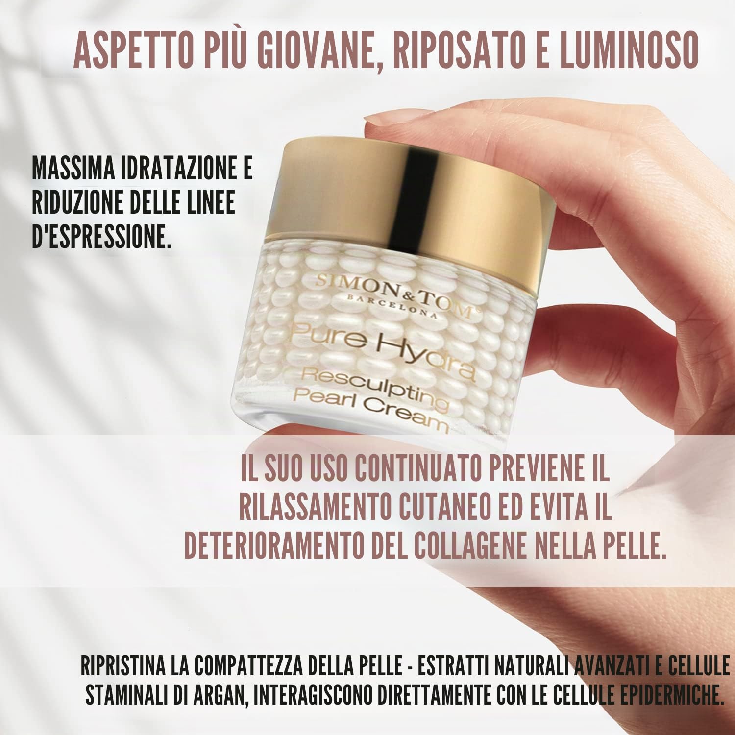 Simon & Tom Pure Hydra Pearl Cream Viso 50ml Rimodellante