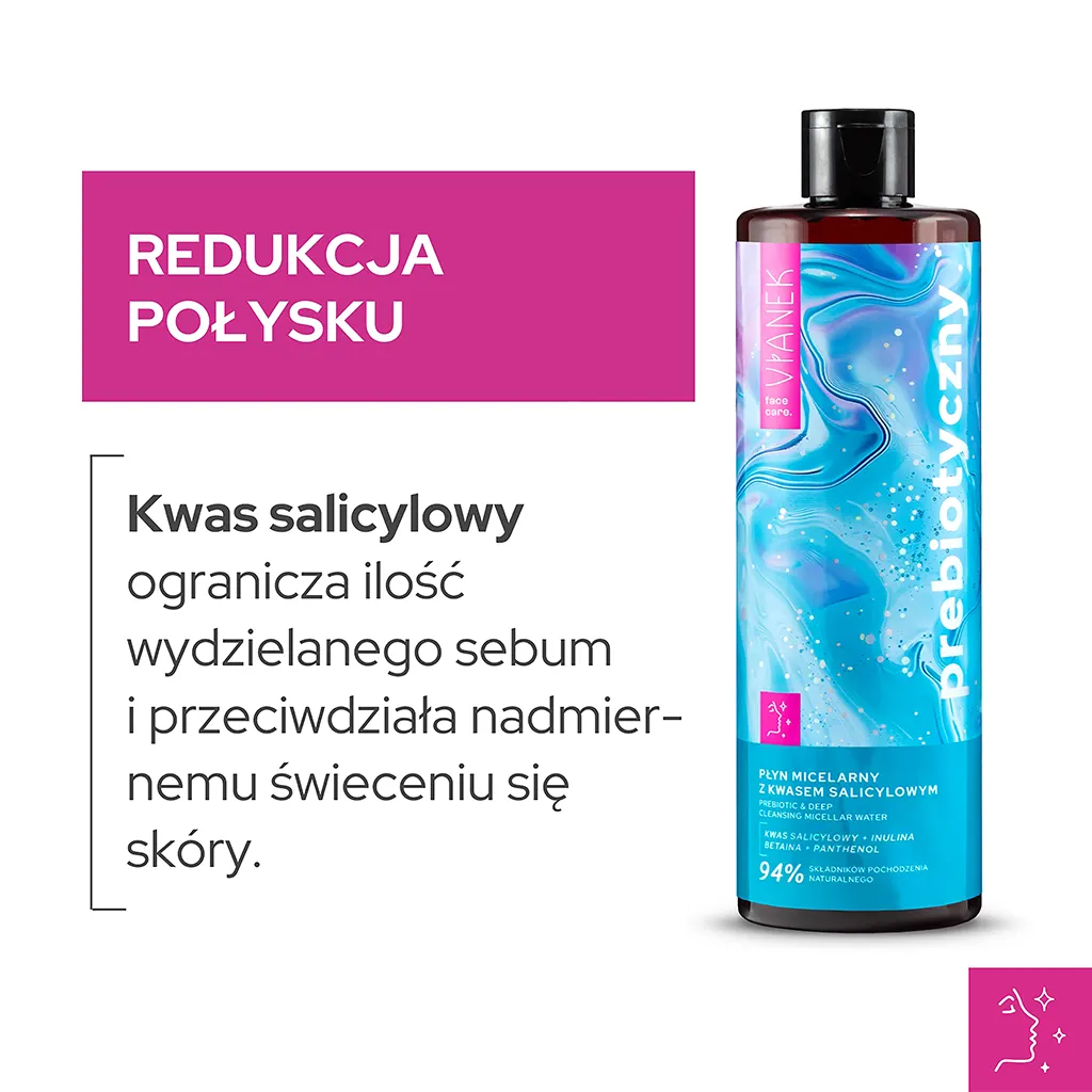 Vianek Prebiotico acqua micellare viso acido salicilico