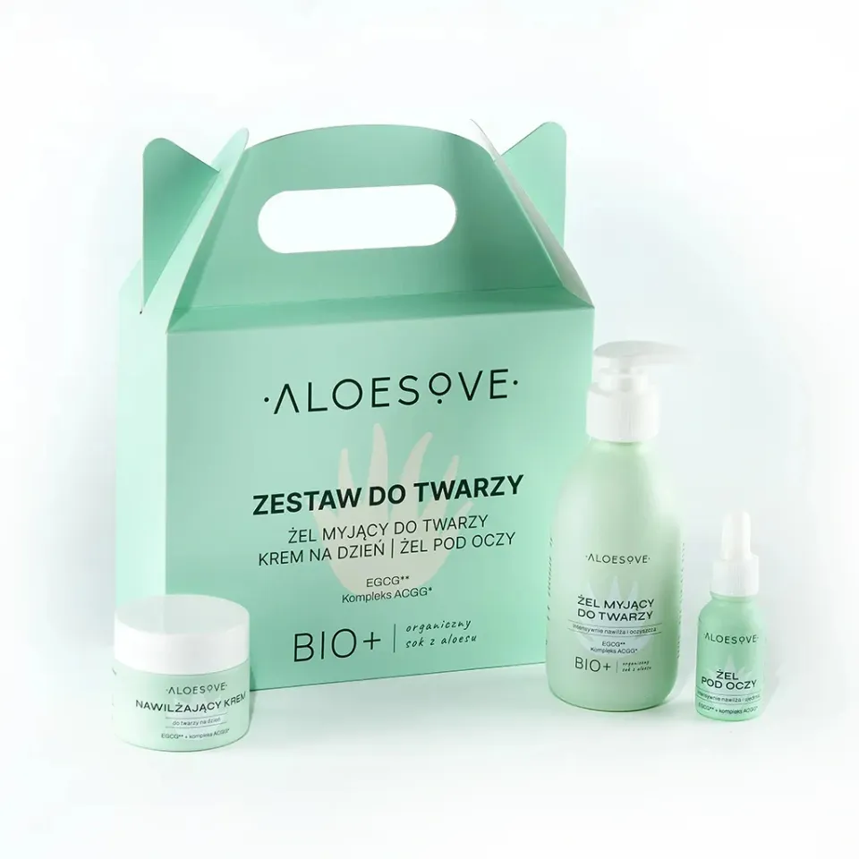 Aloesove Kit Viso Aloe Gel Crema Giorno Contorno Occhi