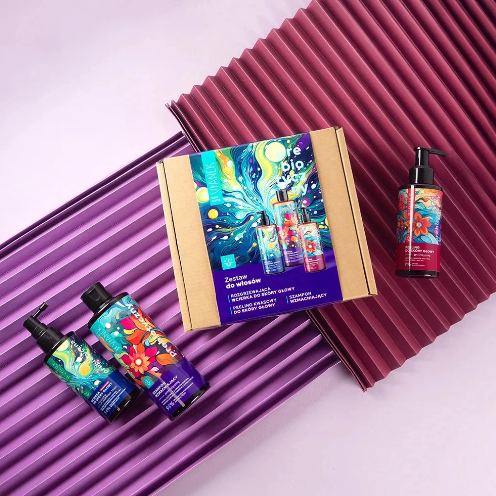 Vianek Prebiotyczny kit capelli shampoo scrub lozione 3 pezzi