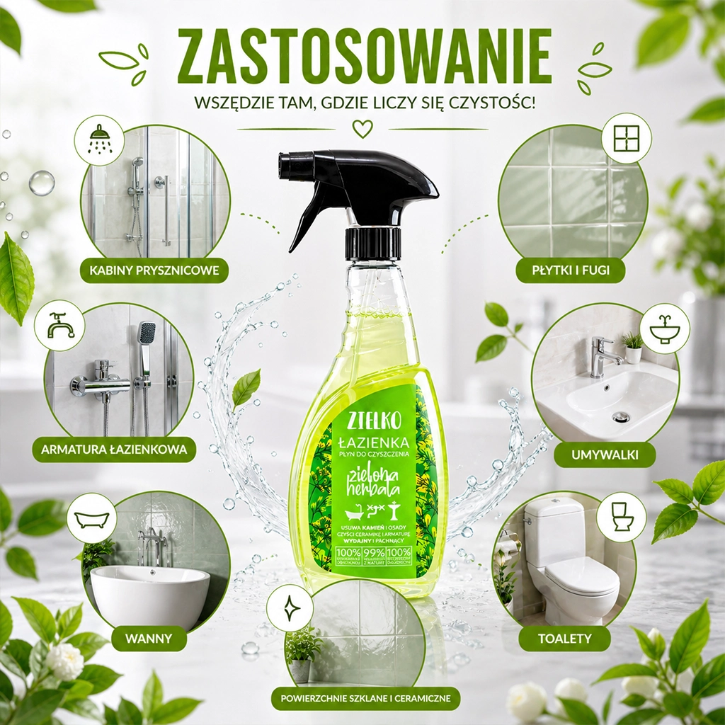 Zielko detergente bagno tè verde anticalcare