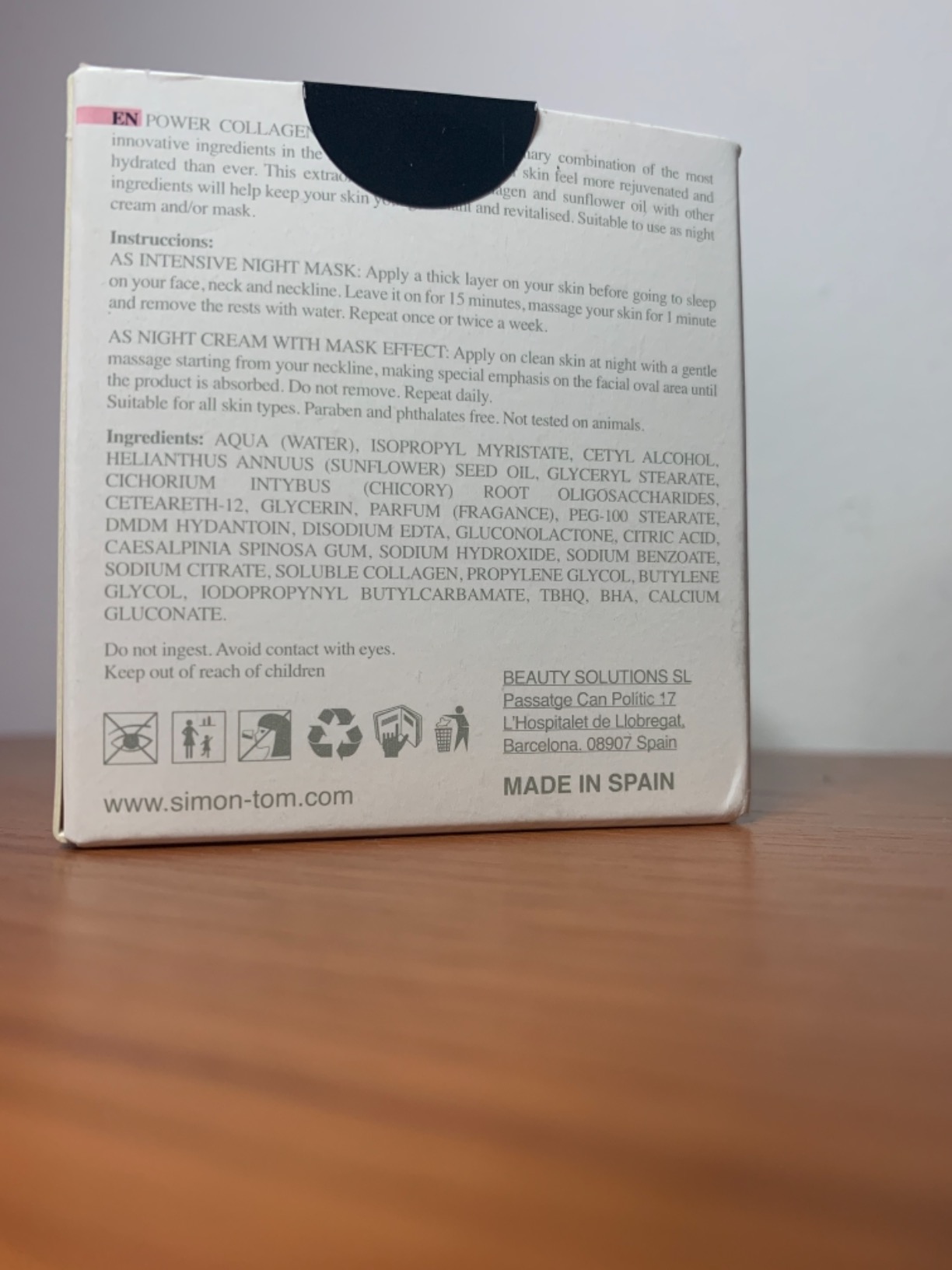 Simon & Tom Power Collagen crema maschera viso 50 ml liftante