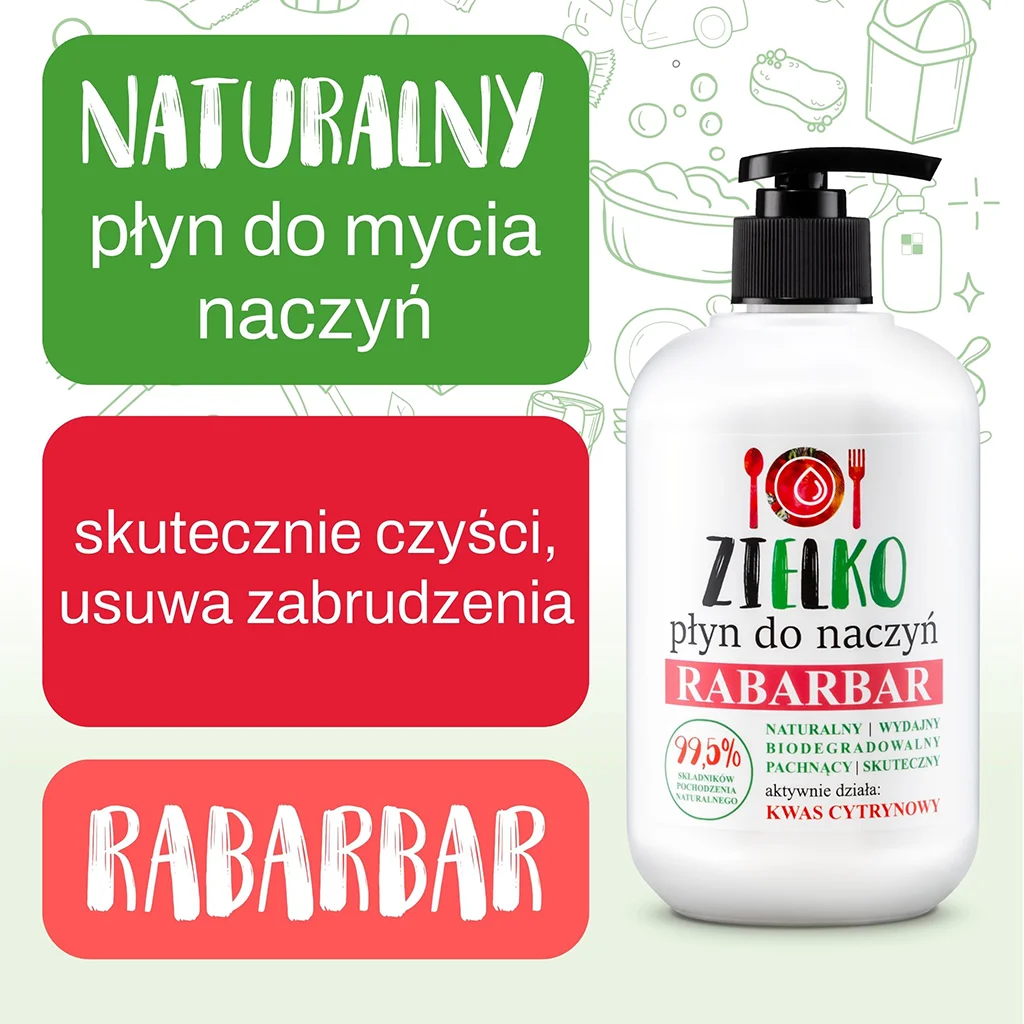 Zielko Detersivo Piatti Rabarbaro delicato sulle mani