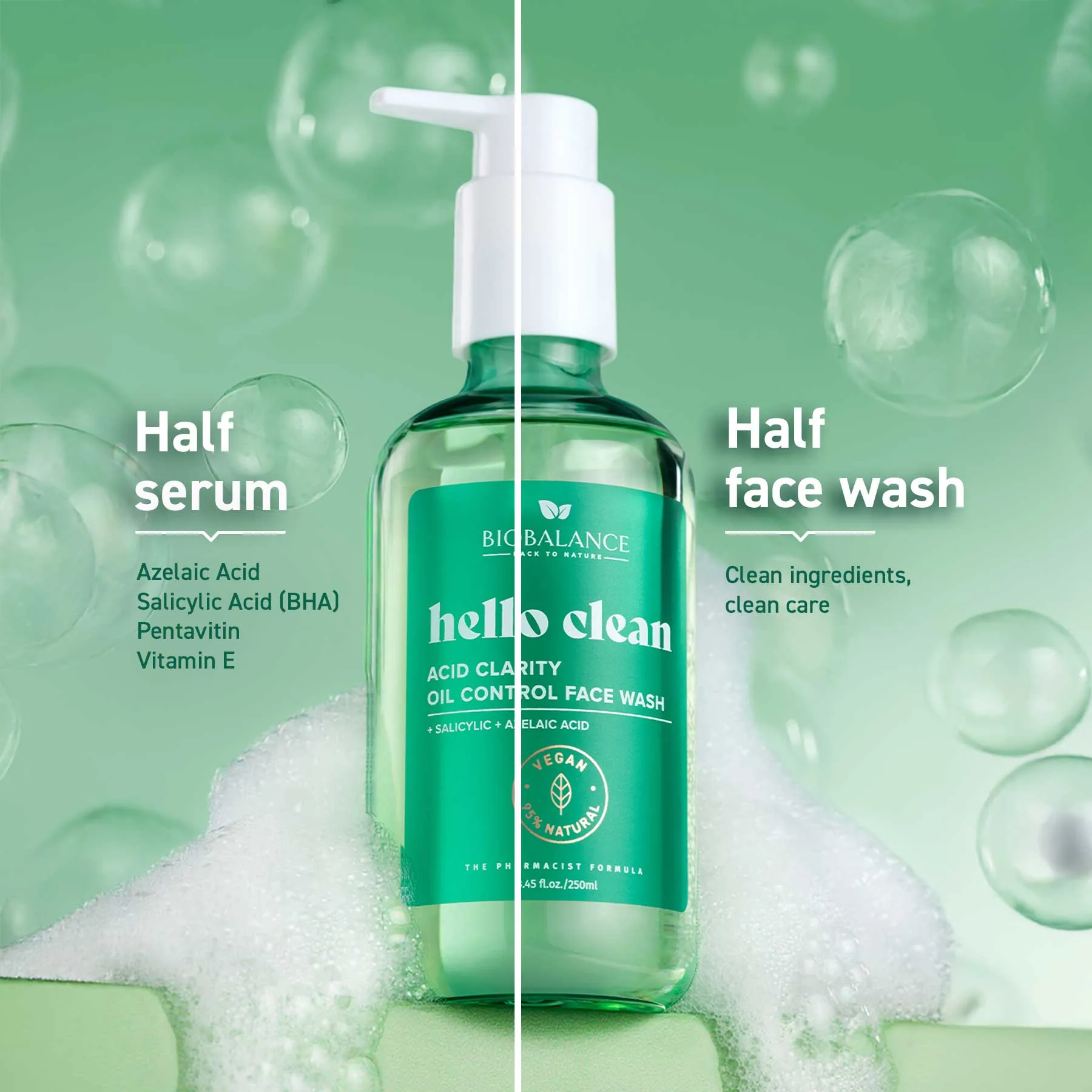 Biobalance Hello Clean Detergente Viso 250 ml pelli grasse