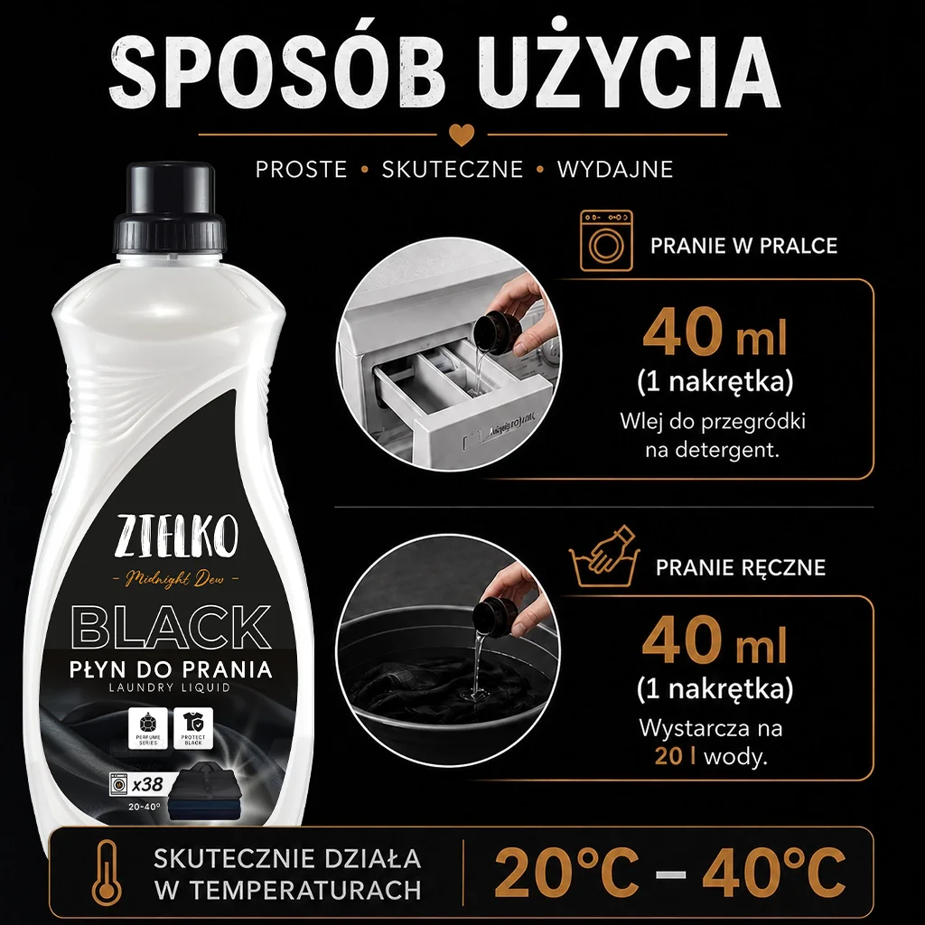 Zielko Midnight Dew detersivo bucato neri e scuri proteggi colore