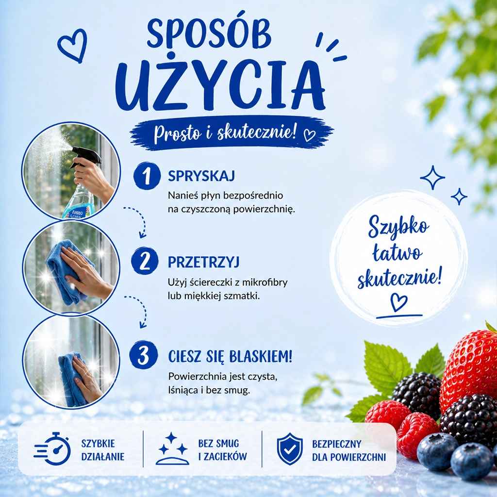 Zielko spray detergente vetri e specchi frutti di bosco