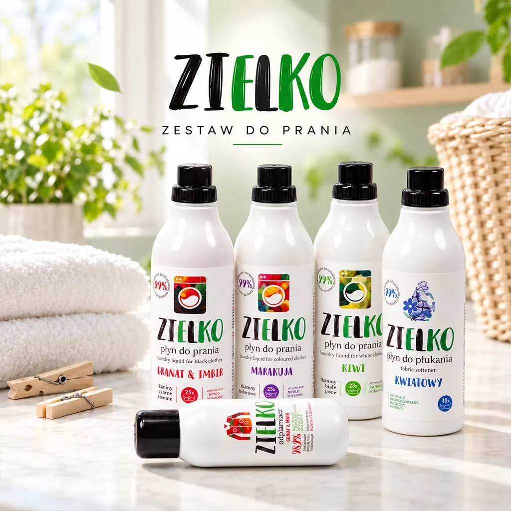 Zielko set bucato 5 pezzi bianchi neri colori fiori