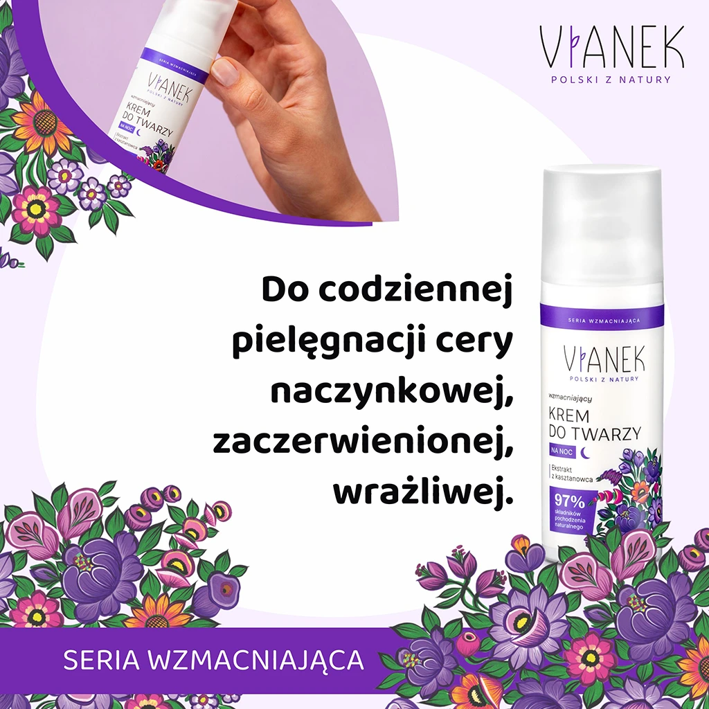 Vianek Crema Viso Notte Rinforzante 50 ml Pelle Sensibile