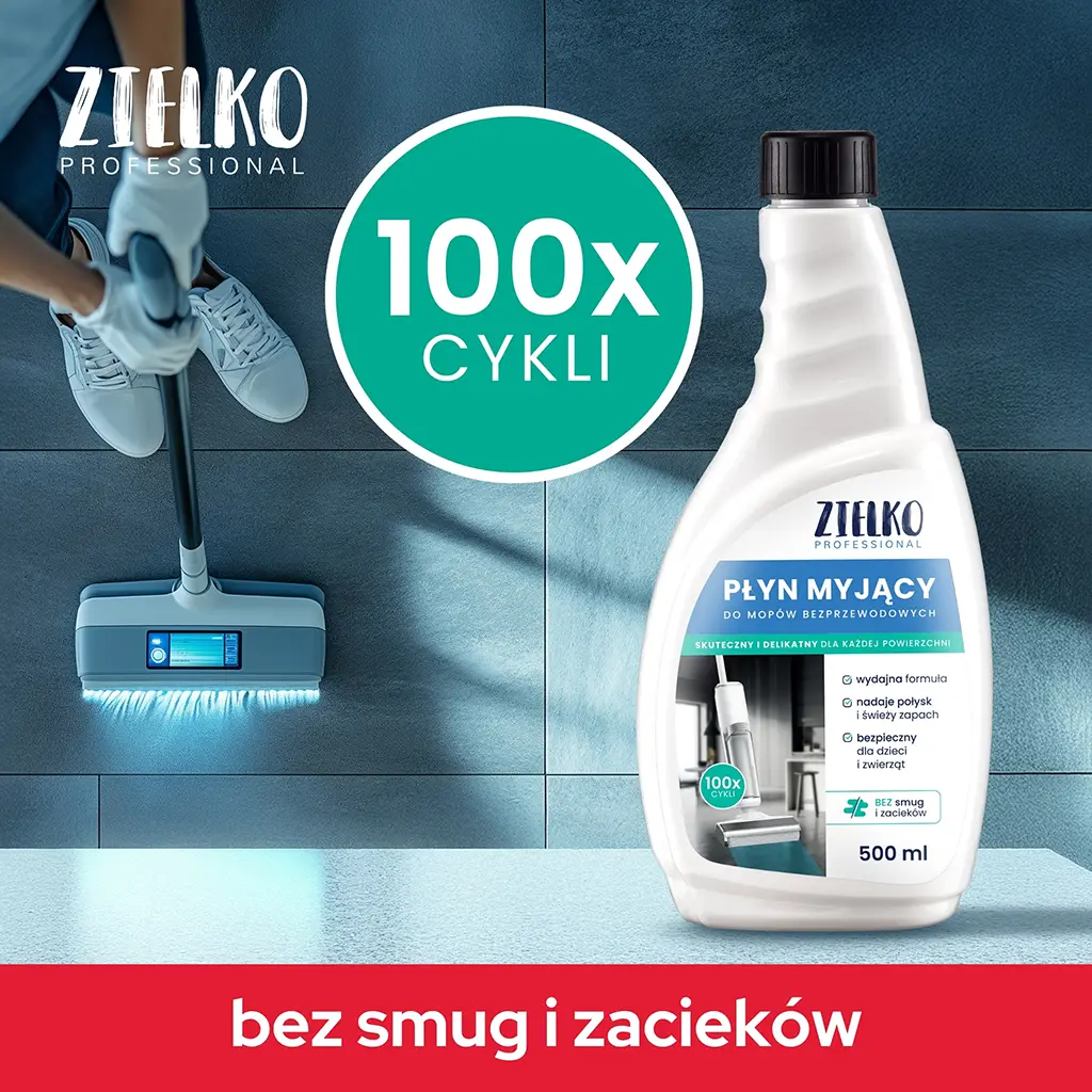 Zielko Detergente per Mop Senza Fili senza aloni