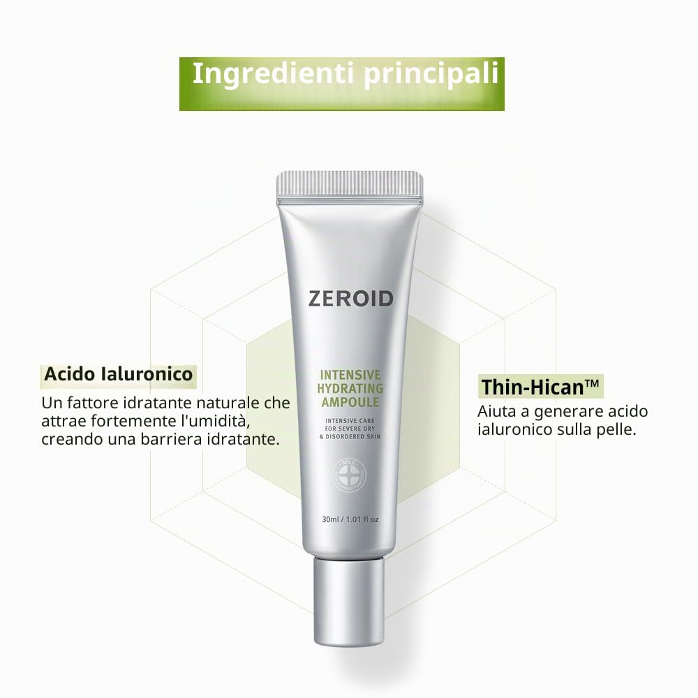 Zeroid Intensive Ampolla Idratante viso 30 ml ialuronico