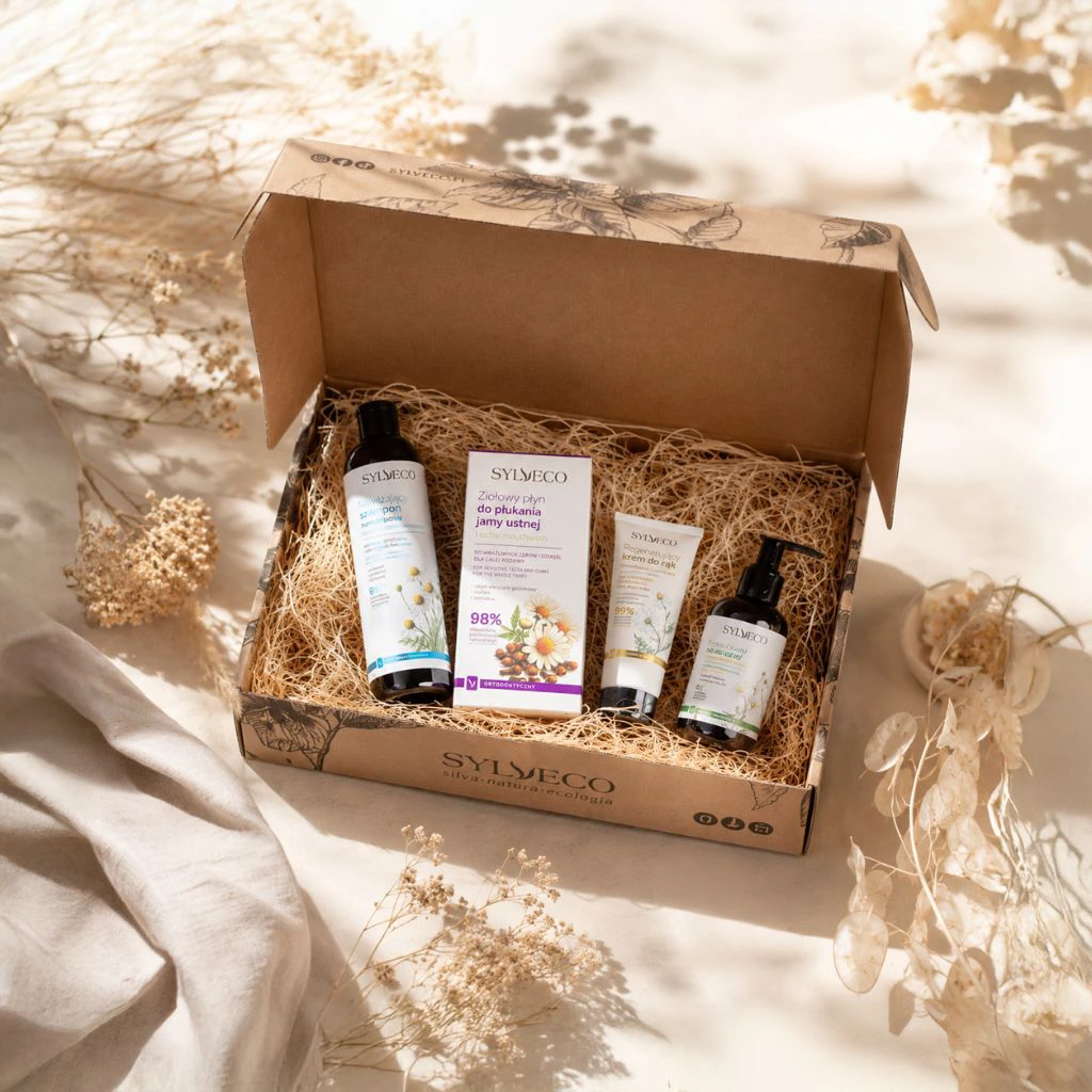Sylveco set camomilla viso capelli mani igiene orale lenitivo