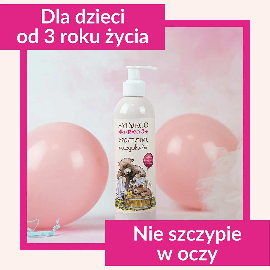Sylveco Bambini 3+ shampoo balsamo 2in1 lampone 300 ml